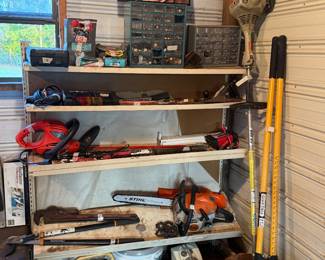 Chain saw and various tools