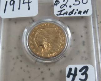 1914 Gold $2.50 Indian Head Coin