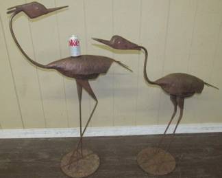 Metal Cranes Yard Decor