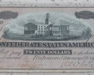 1864 $20 Confederate Note