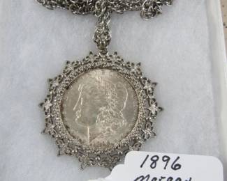 1896 Morgan Silver Dollar in Bezel 