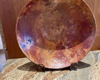 Large Copper Bowl   + or - 20" Diameter