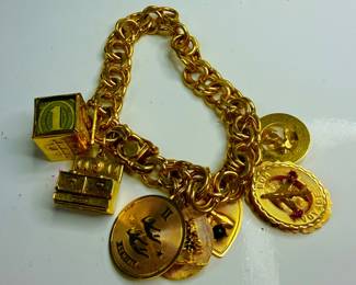 14 karat gold charm bracelet