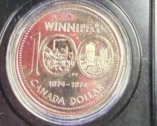 100th anniversary of Winnipeg Canada, silver dollar