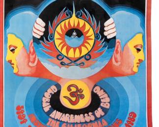 1960s global awareness of being hippie poster