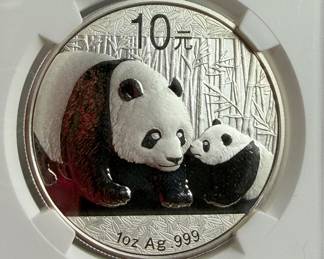 Beautiful panda silver coin