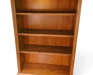 Solid Oak OpenFront Bookcase With Top Panel That Opens