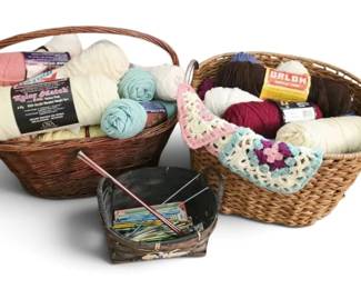 Mystery Crochet Knitting Lot Yarn, Knitting Needles More