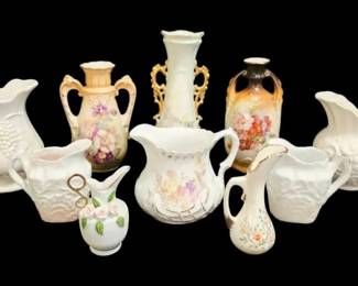 Porcelain Vases, Pitchers More