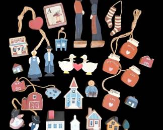 Handpainted Wood Folk Art Wood Decor Pieces