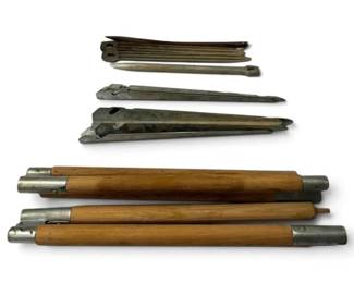 Original U.S. WWII Early Style Collapsible Tent Poles Ground Stakes