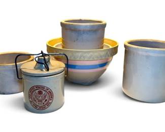 Stoneware Bowls, Crocks, More