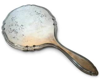 Vintage Handheld .800 Silver Vanity Mirror 377g