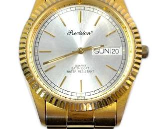 Gruen Precision GoldToned DayDate Quartz Watch