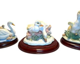 Homco Porcelain Ducks Swan Figures