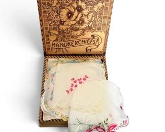 Box Of Floral Hankerchiefs