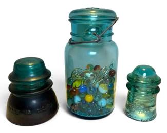 Vintage Hemingway Glass Insulators Marbles