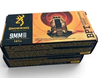 Browning 9mm Cartridges Pair Of 2 Boxes