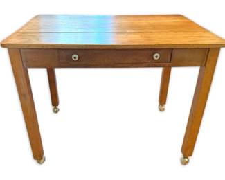Vintage Wooden Kitchen Island On Wheels