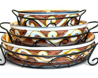 Temprations Ceramic Floral Baskets