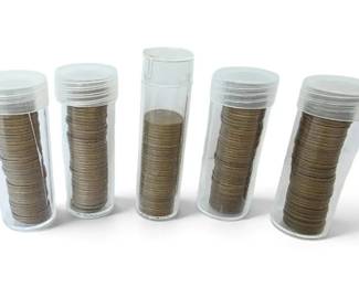 5 Tubes Of Wheat Pennies
