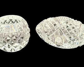 Waterford Crystal Glass Ohio State Football Candle Holder