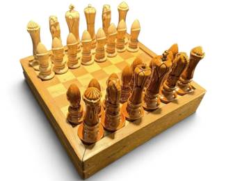 Vintage Wood Chess Backgammon Board
