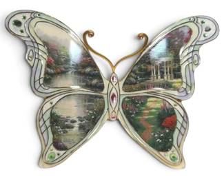 Thomas Kinkade Garden Of Prayer Porcelain Butterfly Art