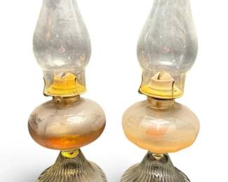 Vintage Glass Kerosene Lamps