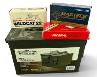 Heritage 50 Caliber Metal Ammo Can W Assorted Ammo