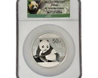 999 Silver China 50 Yuan Panda Coin NGC Graded PF 70 Ultra Cameo