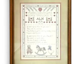 Handsewn Country Bears Country Geese 15.5 X 18.5 Framed Needlepoint