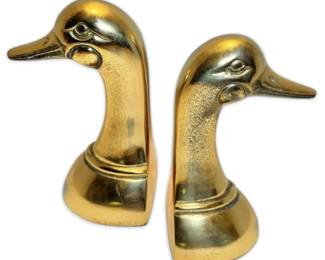 Brass Duck Bookends