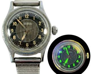 Vintage Radium Dial Hialeah Shockproof 17Jewel Mechanical Watch