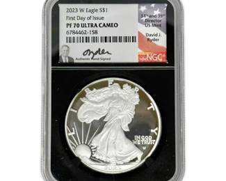 1oz Fine Silver 2023W American Eagle Proof Coin 1 NGC Graded PF70 Ultra Cameo
