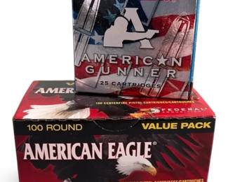 American Eagle American Gunner 9mm Pistol Revolver Cartridges 100pc 25pc