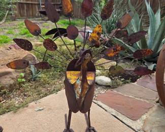 Peacock Metal Yard Art