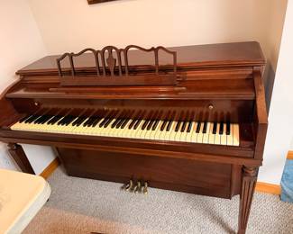 Vintage P.A. Starck Upright Piano with Matching Bench
