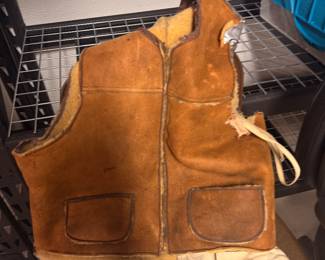 vintage sheepskin shearling vest