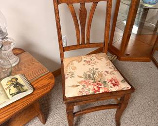 antique klismos upholstered side chair
