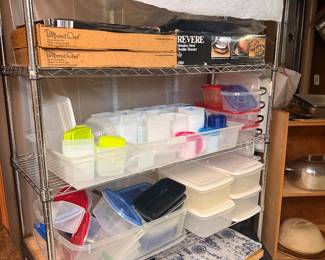 storage bins and plastic tupperware