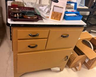 vintage enamel top kitchen cabinet