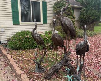 Bronze Crane Fountains 