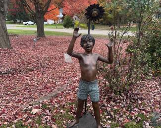 Bronze boy with Flower FOuntain 
