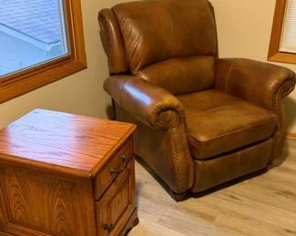 Leather recliner.