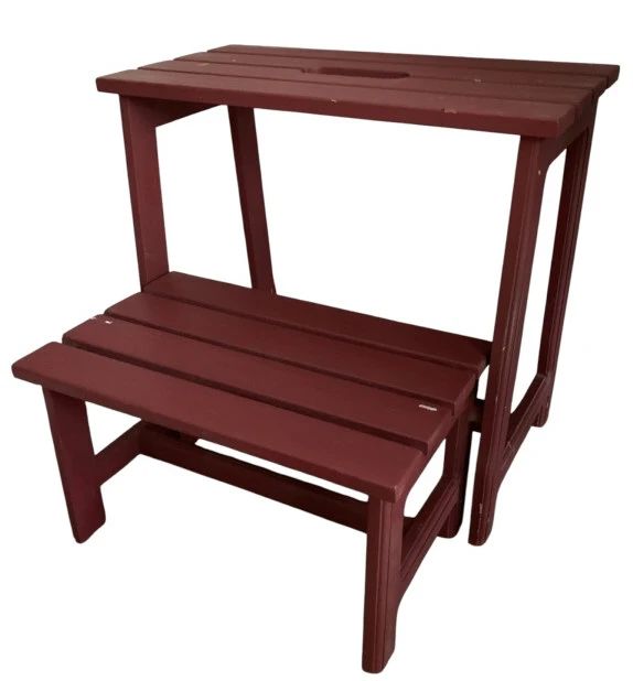 1 - Vintage Folding Step Stool (Description): 18 x 19 x 10