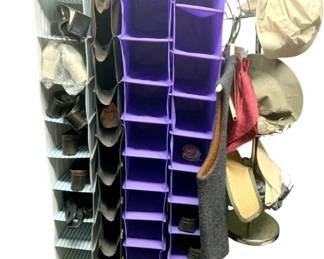 825 - Group Lot of Closet Accessories (8) (Description): A group lot of eight closet accessories. This collection includes various organizational items suitable for closet storage and arrangement.