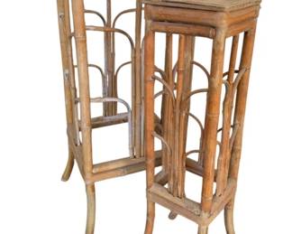 83 - 2 Bamboo Plant Stands - 31 x 12