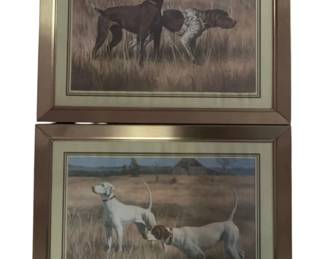 459 - 2 Dog Scenes - 20.5 x 16