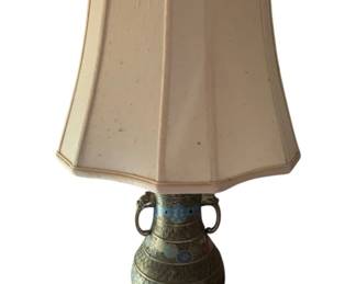 466 - Oriental Brass Lamp - 29" Tall (Description): Used as is electric/electronic/mechanical item. No guarantee all components, untested.